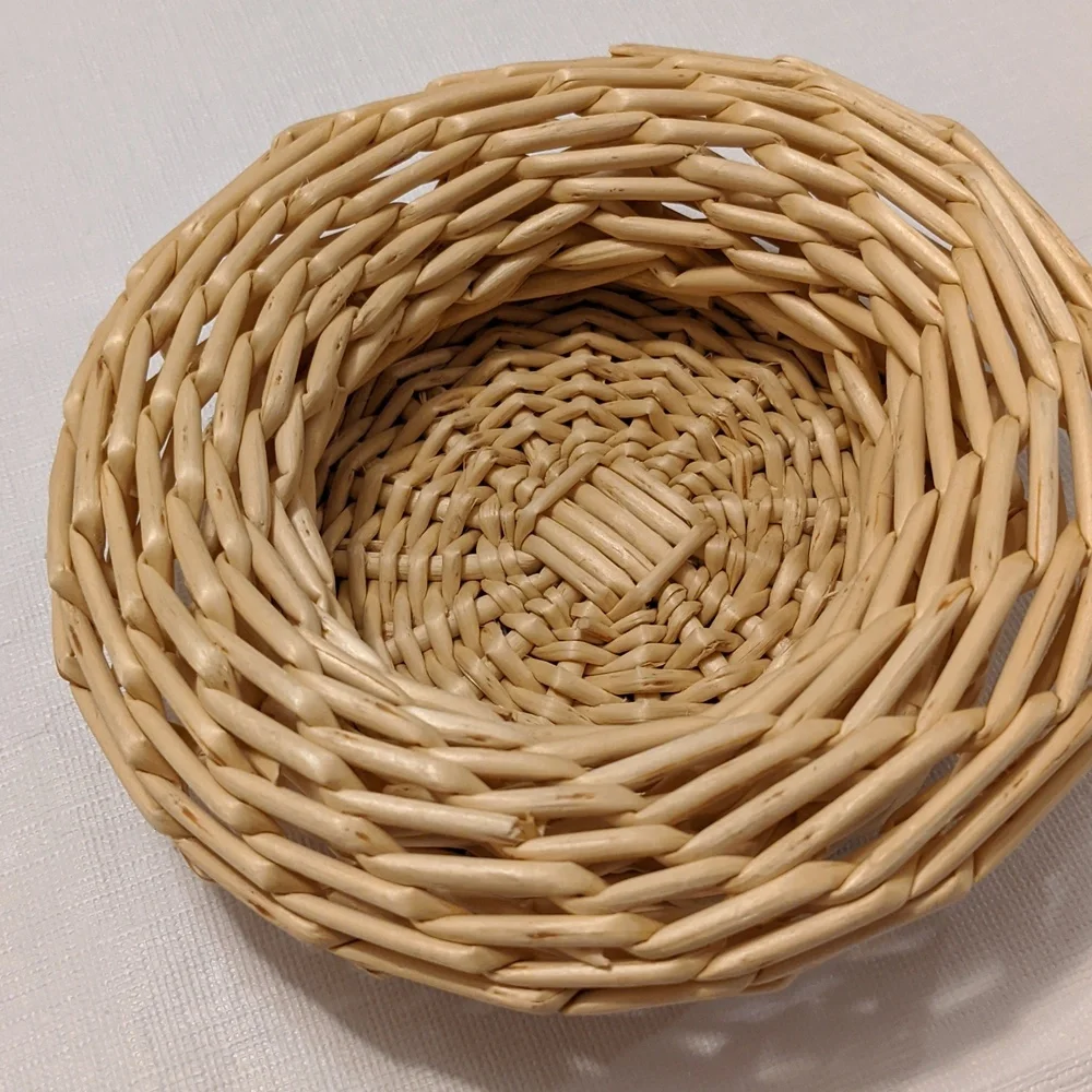 Small Thick Wicker Round Basket